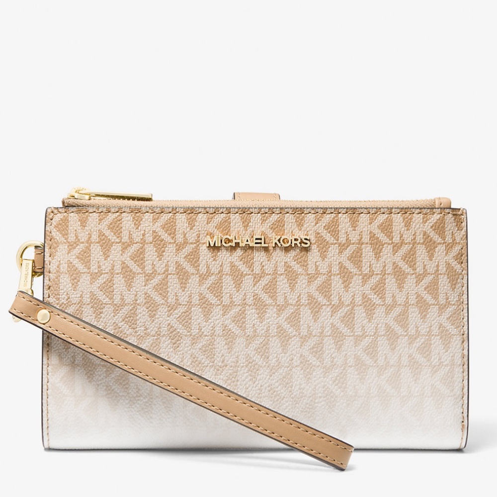 MICHAEL KORS
Jet Set Large Ombré Logo Double-Zip Wristlet-Wallet-Phone Case NWT